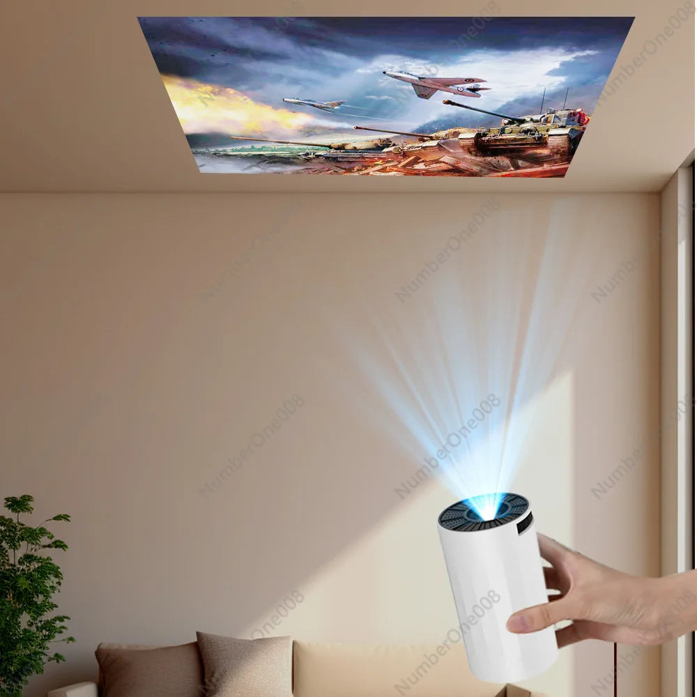 Portable Projector with WiFi and Bluetooth, Support 4K 1080p, Indoor/Outdoor Movie Projector with Video System N&M