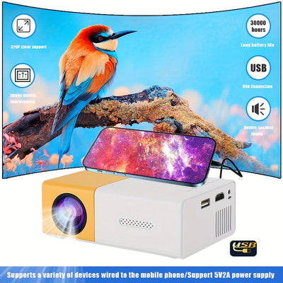 Hd 1080P Portable Smart Projector - Ideal for home theater and outdoor use, compatible with mobile phones perfect for parties N&M
